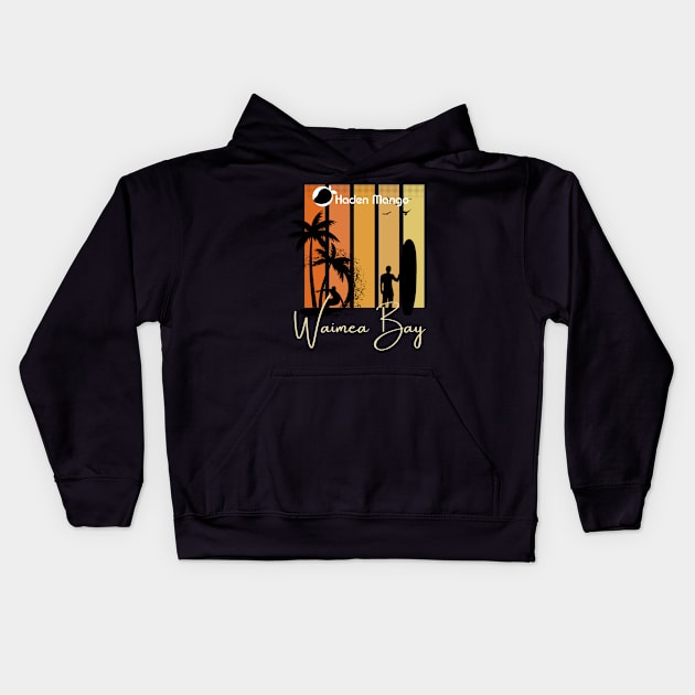 Waimea Bay Hawaii Surf Kids Hoodie by Hayden Mango Collective 